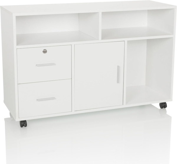 hjh OFFICE Rollcontainer Rollcontainer ORGANISER PRO Spanplatte, Kaschiert, Aktenschrank Schreibtisch mit Schubladen, Büro Kommode mit Rollen