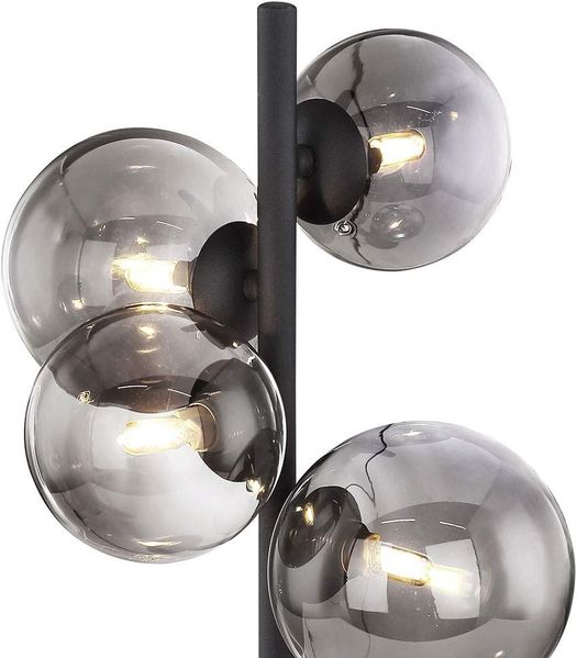 LED Tischleuchte, Metall, schwarz, Glas, rauch, Kugeln Bild 8