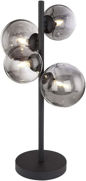 LED Tischleuchte, Metall, schwarz, Glas, rauch, Kugeln Bild 6