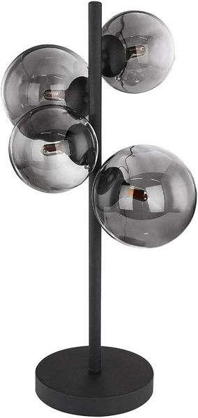 LED Tischleuchte, Metall, schwarz, Glas, rauch, Kugeln Bild 7