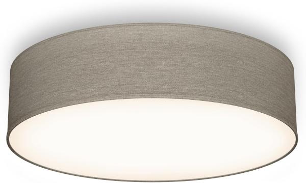 B.K.Licht Deckenleuchte Stoff-Deckenlampe Ø38cm 2-fammig E27 Wohnzimmer LED Halogen, ohne Leuchtmittel, Stoffdeckenleuchte taupe mit Textilschirm Schafzimmer Küche - BKL1221