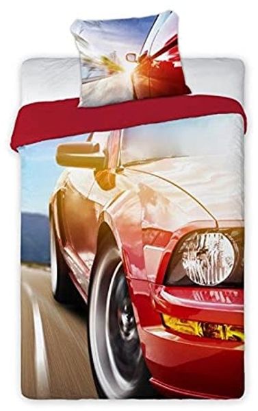 Turbo Auto Bettwäsche 140x200 cm 100 % Baumwolle