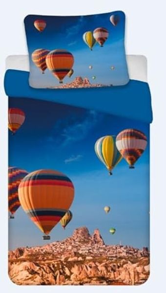 Bettwäsche Set mit Ballon 135 x 200 cm 80 x 80 cm 100% Baumwolle