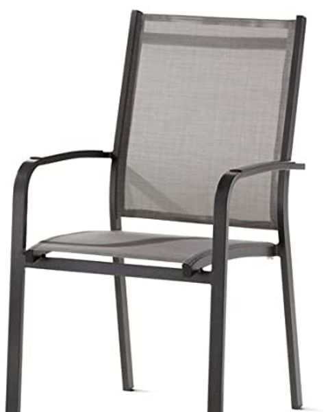Sieger Meran Stapelsessel stapelbar, Aluminium Eisengrau 61 x 98 x 57 cm