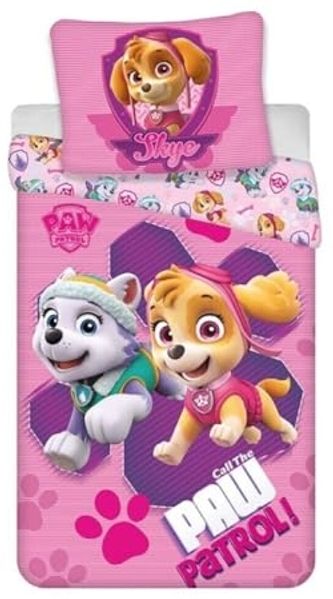 PAW PATROL Bettwäsche Paw Patrol Skye Everest Kinder Bettwäsche Set, PolyCotton, 2 teilig, Deckenbezug: 135-140x200 cm Kissenbezug: 65X65 cm