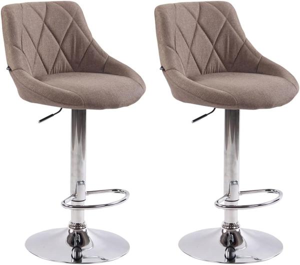 2er Set Barhocker Lazio Stoff, Taupe