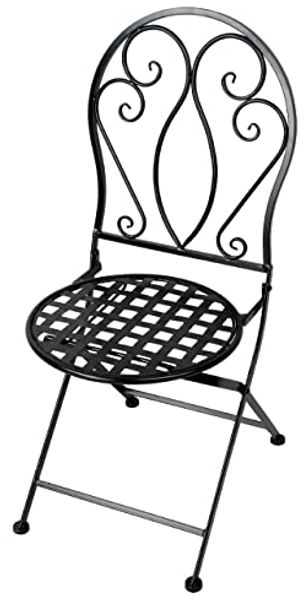 Primaster Gartenstuhl Klappstuhl Metall Stuhl Provence Eisen Schwarz klappbar