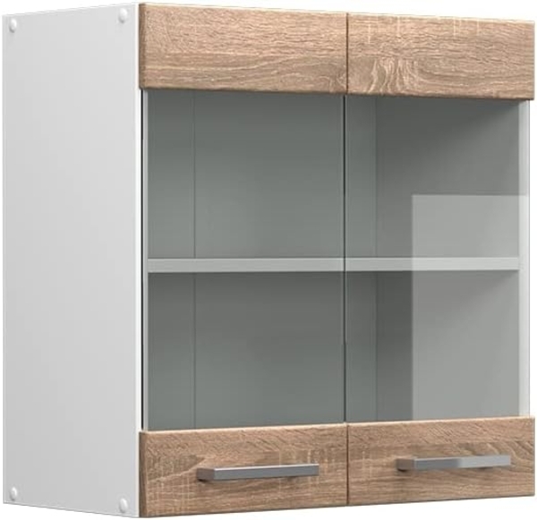 Hängeschrank R-Line Sonoma 60 cm mit Glastüren Vicco
