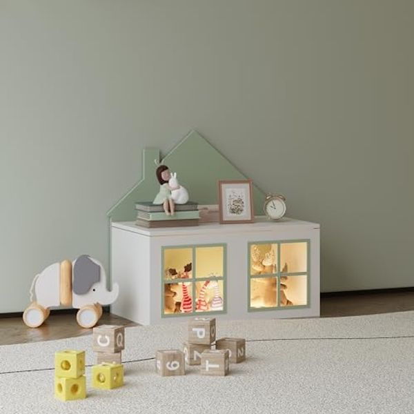 Spielzeugkiste Vipsali 56x60x33 cm Mintgrün/Weiß [en. casa]