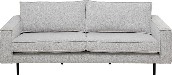 Kare Sofa Neo 2-Sitzer Grau Melange, modern, Doppelsitzer, Polstersofa mit Armlehnen, Schwarze Sofabeine, Elegantes Sofa für Wohnzimmer, Lounge, Flur, 86 x 215 x 90 cm (H/B/T)