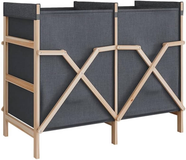 Badschrank für Wäsche Bruno Grau 80 x 64 cm mit 2 Fächern Vicco