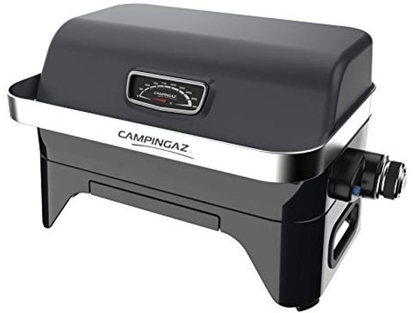 CAMPINGAZ Attitude2go R Gasgrill, Tischgrill mit geringem Rauch, tragbarer Balkongrill, Campinggrill, mit Deckel, Thermometer und Gusseisen-Grill