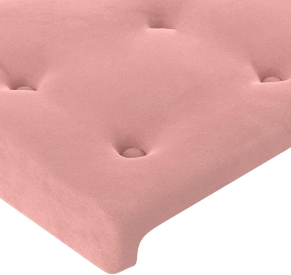 vidaXL Boxspringbett mit Matratze & LED Rosa 180x200 cm Samt 3134662 Bild 8