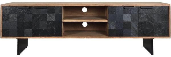 Lowboard Akazie Massiv 150cm TV Board Steinoptik Metallgestell Stauraum Industrial Design