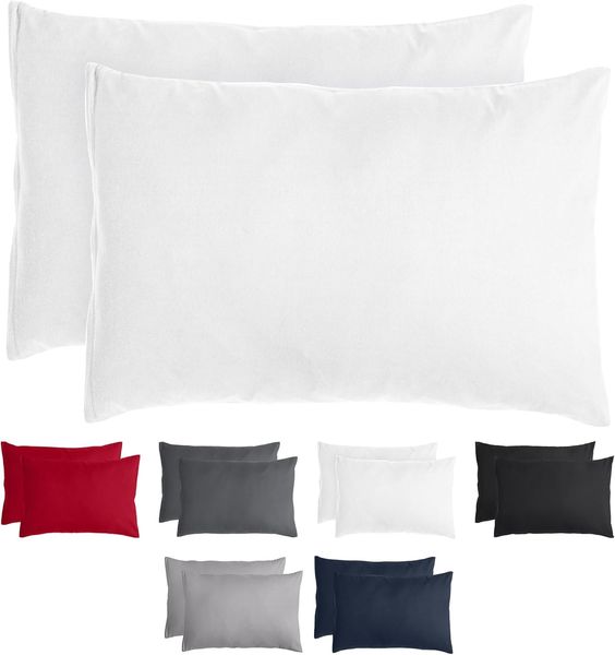 Komfortec Kissenbezug 40x60 2er Set - 100% Mikrofaser, Weich & Atmungsaktiv, mit Reißverschluss - Kopfkissenbezug - Waschbar & Pflegeleicht - Weiß