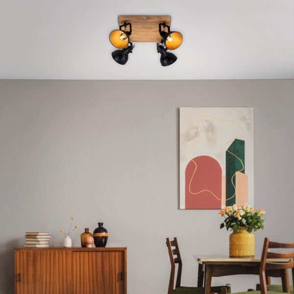 Briloner 4er Spot Barnim schwarz-gold 28x28 cm E14 Bild 4