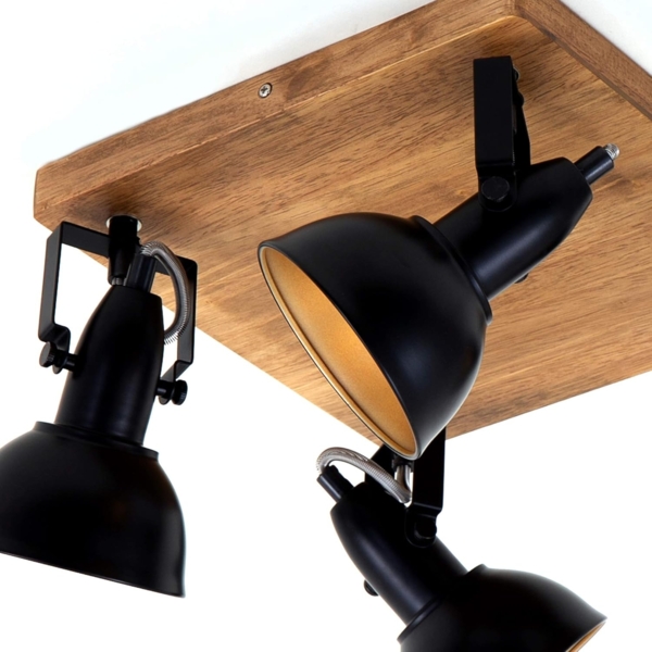 Briloner 4er Spot Barnim schwarz-gold 28x28 cm E14 Bild 6