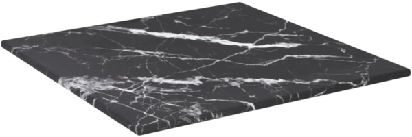 vidaXL Tischplatte Schwarz 30x30 cm 6 mm Hartglas in Marmoroptik 322268