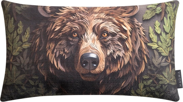 MAGMA Kissenhülle Foresta mit Waldtier-Motiv - ca. 30 x 50 cm Bär