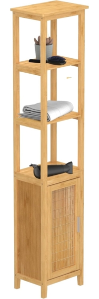 EISL Hochschrank mit 3 Fächern Bambus 40x30x190 cm 438820