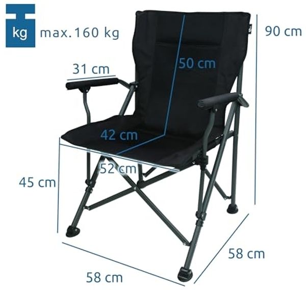 yourGEAR Faltstuhl your GEAR Campingstuhl Pesaro - gepolsterter Faltstuhl 3D Mesh 160kg Bild 2