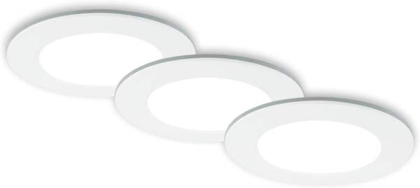 BRILONER - 3er Set Bad Einbaustrahler LED mit Fernbedienung, einstellbar von warmweiß bis kaltweiß, dimmbar, LED Spot, Deckenspots, Spots, Einbauleuchten, Einbauspots, 92x45 mm, Weiß