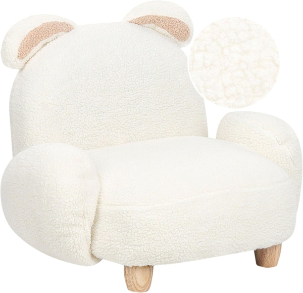 Kindersessel Teddy-Optik cremeweiß Tierform Hase KANNA