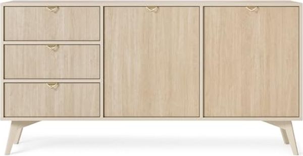 Lomadox Sideboard FAREHAM-160, 158cm breit, sandfarben, Front mit Fischgrätenmuster Bild 4