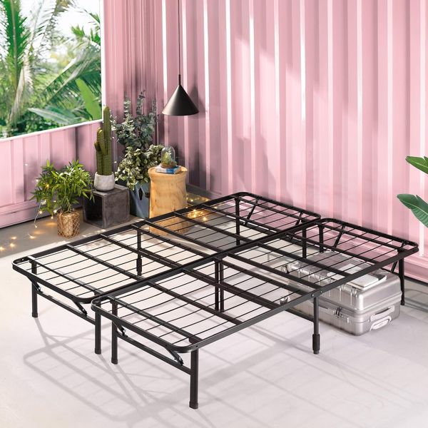 Zinus Shawn 35. 5CM SmartBase Plattform Bed Frame, Black, 140 x 190 x 35,5 cm