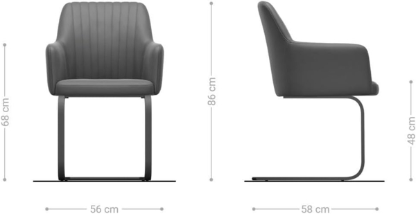 Freischwinger Greg-Flex Bouclé Grau Freischwinger flach Schwarz Bild 7