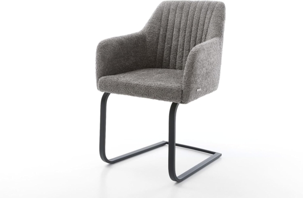 Freischwinger Greg-Flex Bouclé Grau Freischwinger flach Schwarz Bild 2