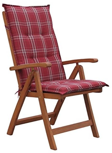GRASEKAMP Qualität seit 1972 Auflage Rubinrot Kissen Polster für Klapp-Sessel Garten-Stuhl