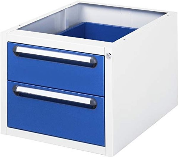 Rau Unterbaucontainer 480 x 600 x 395 mm 2xSchublade lichtgrau/enzianblau