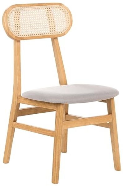 Esszimmerstuhl 2er Set FALLON Holz Hellbraun Hellgrau