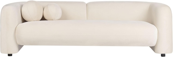 3-Sitzer Sofa Samtstoff cremeweiß LEIREN