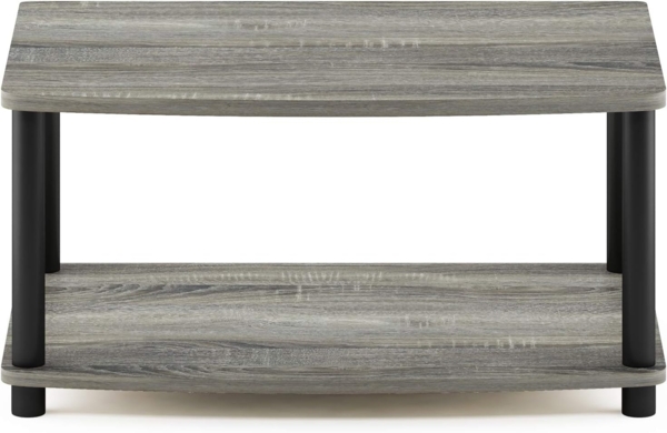 Furinno Turn-N-Tube ohne Werkzeug 2-stufiger erhöhter TV-Ständer, Französische Eiche/Schwarz Bild 8