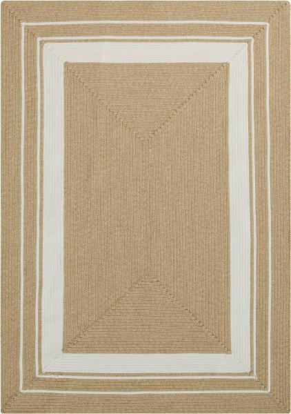 NORTHRUGS Trenzado In- & Outdoor Teppich Wetterfest – Pflegeleicht Handmade-Look für Innen und Außen Gewebter Outdoorteppich Läufer für Balkon, Terrasse, Wohnzimmer, Garten – Creme Beige, 160x230