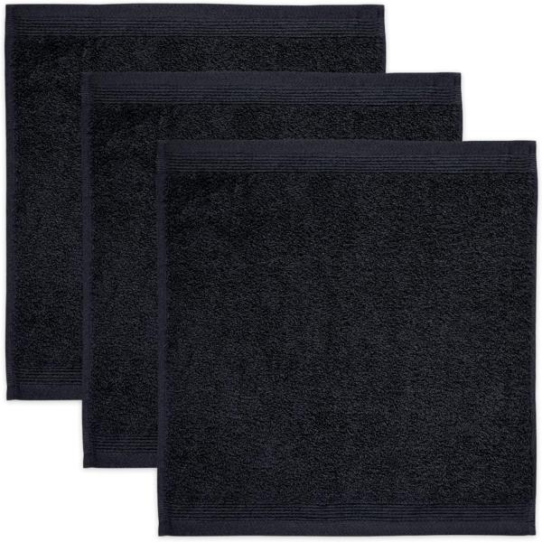 Möve Superwuschel Seiftuch 30 x 30 cm aus 100% Baumwolle, Black 3er Set