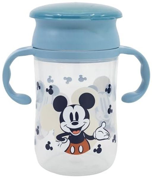 Disney Mickey Mouse Trinklernbecher 395 ml – 360° Becher mit Griffen und Deckel
