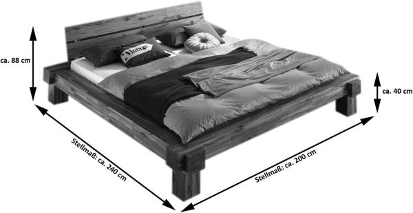 SAM Balkenbett 160x200 cm Elke, Akazie, Massivholzbett, Doppelbett Bild 3