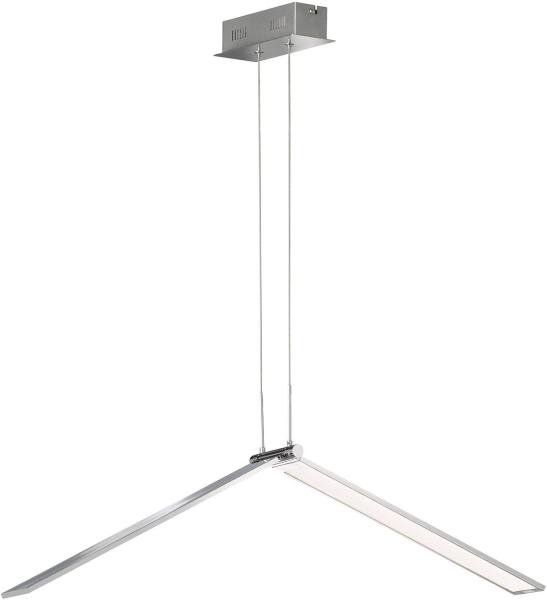 LED Pendelleuchte nickel matt, dimmbar, Spots klappbar, H 150 cm