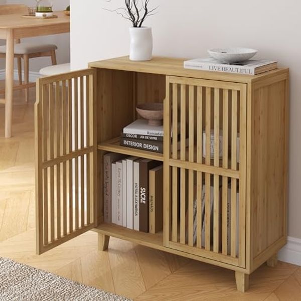 Beistellschrank Sirgerg 77x72x33 cm Bambus Natur [en. casa]