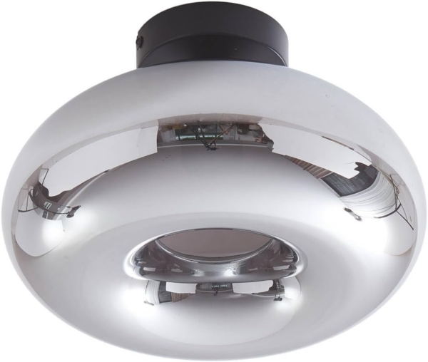 Lindby Deckenleuchten Zehra, Glas Schwarz IP20, 1 x 15 W LED