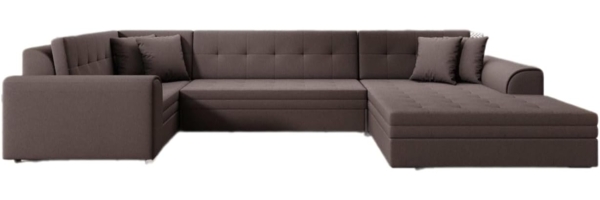 Designer Sofa Velio mit Schlaffunktion Stoff Dunkelbraun Rechts