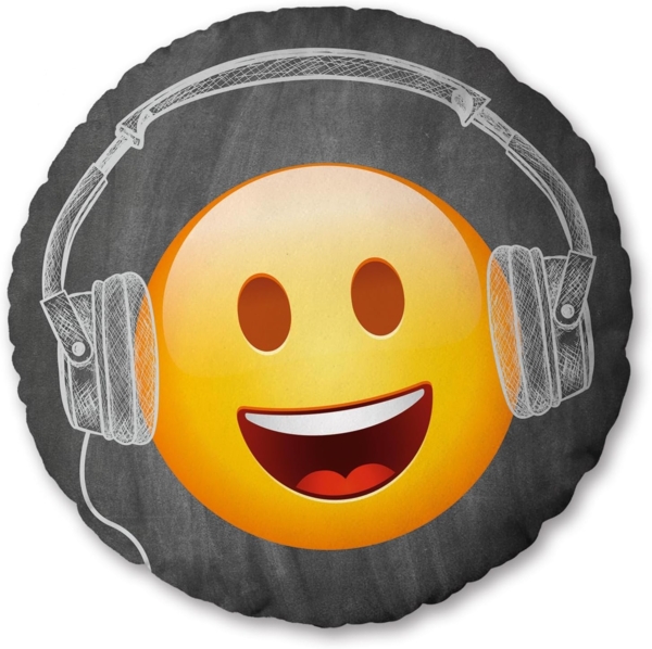 Dekokissen Emot!x, mit witzigem Motiv und Schriftzug