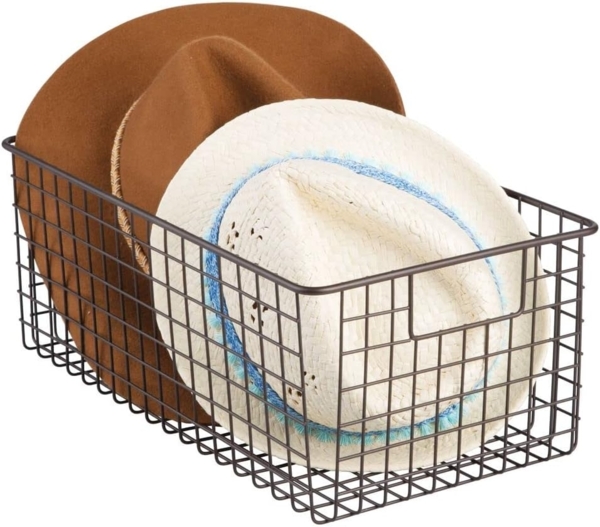 Schuhbox Drahtkorb bronze Schuhaufbewahrung Schuhregal Metallkorb Box mDesign