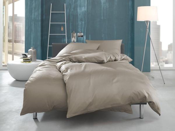 Bettwaesche-mit-Stil 'Ina' Bettwäsche, Mako Interlock Jersey braun, 155 x 220 cm + 80 x 80 cm Bild 2