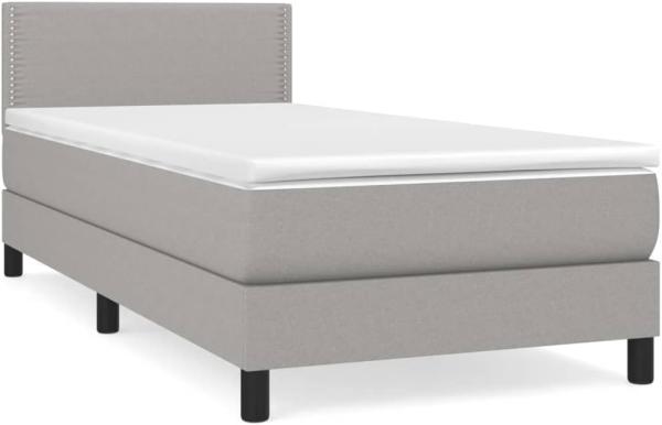 vidaXL Boxspringbett mit Matratze Hellgrau 80x200 cm Stoff, Härtegrad: H2 [3139929]