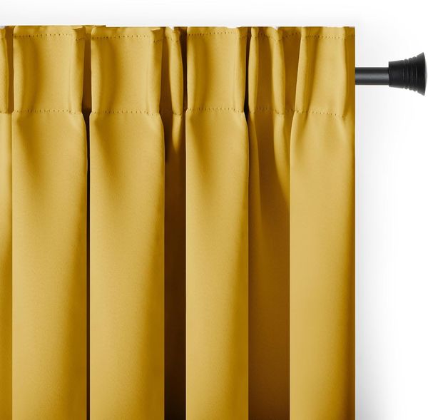 AmeliaHome Gardine Gardine Vorhang Einfarbig Verdunklungsvorhang Aufhängung Pleat, Kräuselband (1 St), verdunkelnd