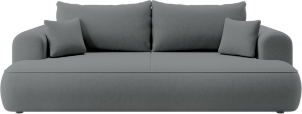 Selsey Sofa Schlafsofa Couch Mit Stauraum Schlaffunktion 3 Sitzer Pflegeleicht Polyurethanschaum Veloursoptik Dunkelgrau OVO Bild 4